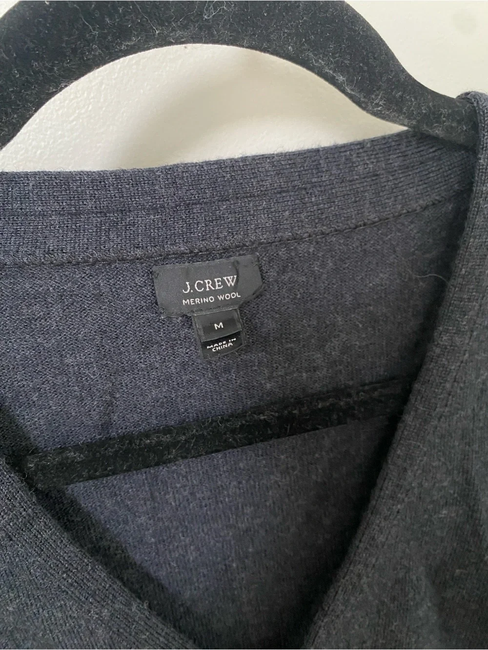 J.Crew Classic Heather Black Merino Wool Women’s Cardigan SZ Medium
